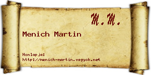 Menich Martin névjegykártya